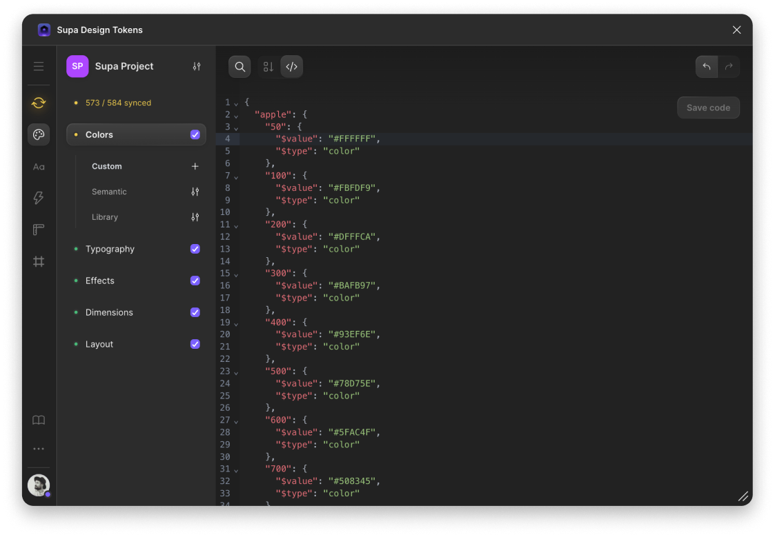 Code interface