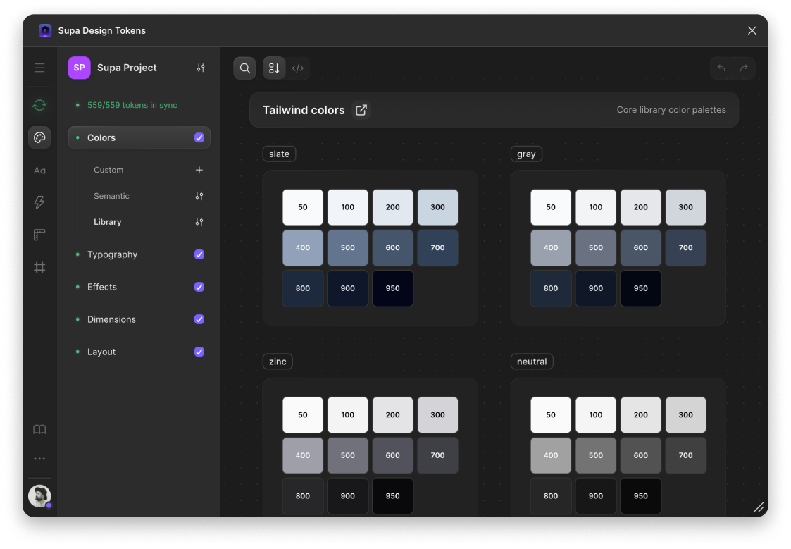 Colors interface